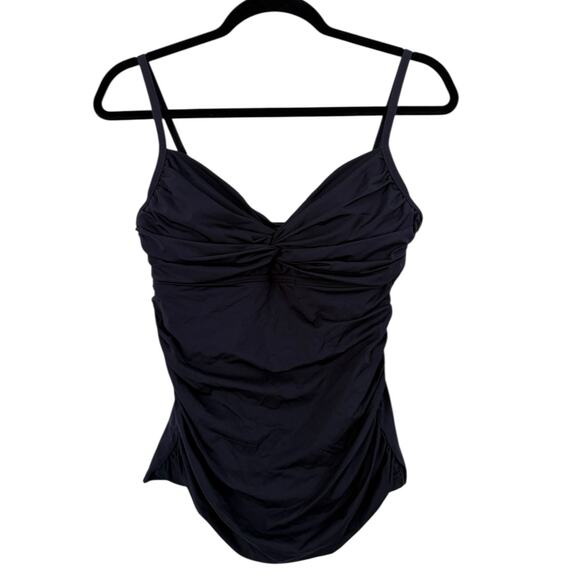 NWT! Bleu Rod Beattie Women's Black Front Twist Tankini Swim Top - Size 10 - Picture 6 of 9